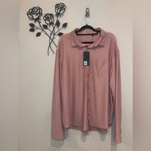 Nwt VRST Menβs Long Sleeve Button Down Shirt Salmon XXL - Picture 1 of 8